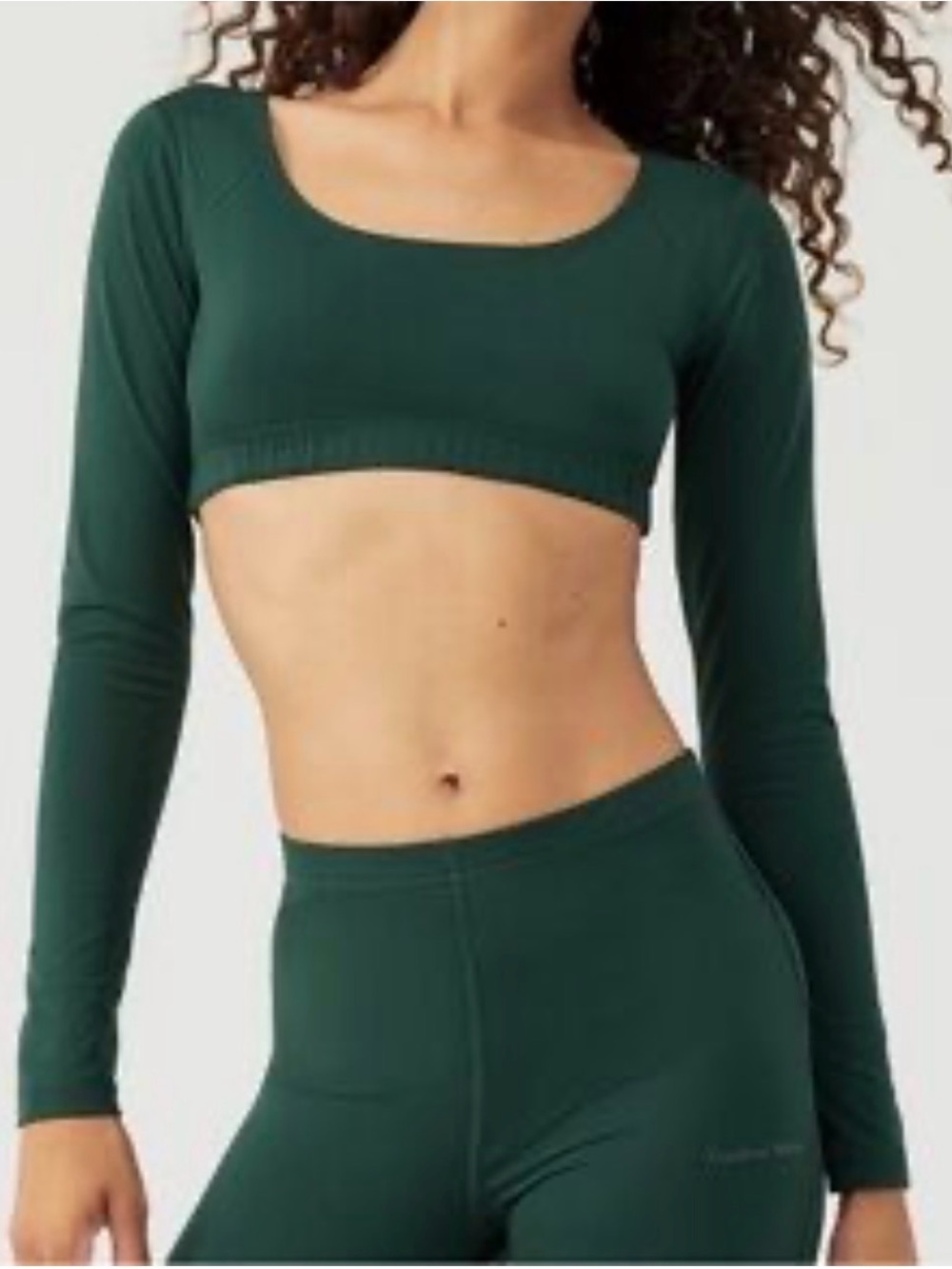 NEW Outdoor Voices Green Forest set long sleeve top and leggings